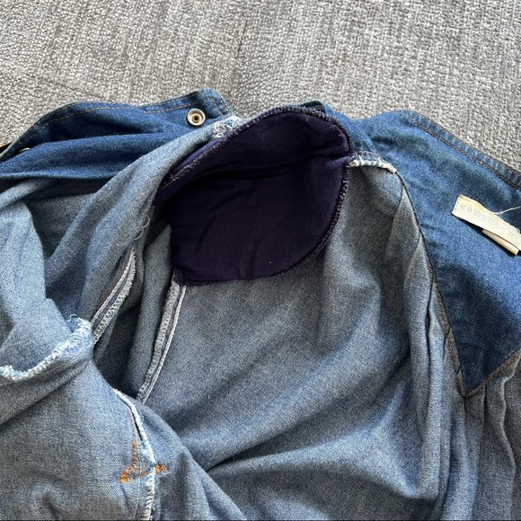 VTG Semplice Sport Denim Blue Jean Bomber Jacket - Picture 6 of 6